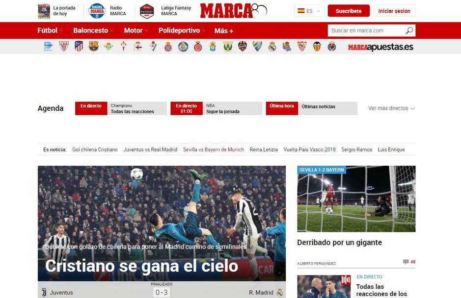 L&#39;altro sportivo spagnolo, Marca, titola: 